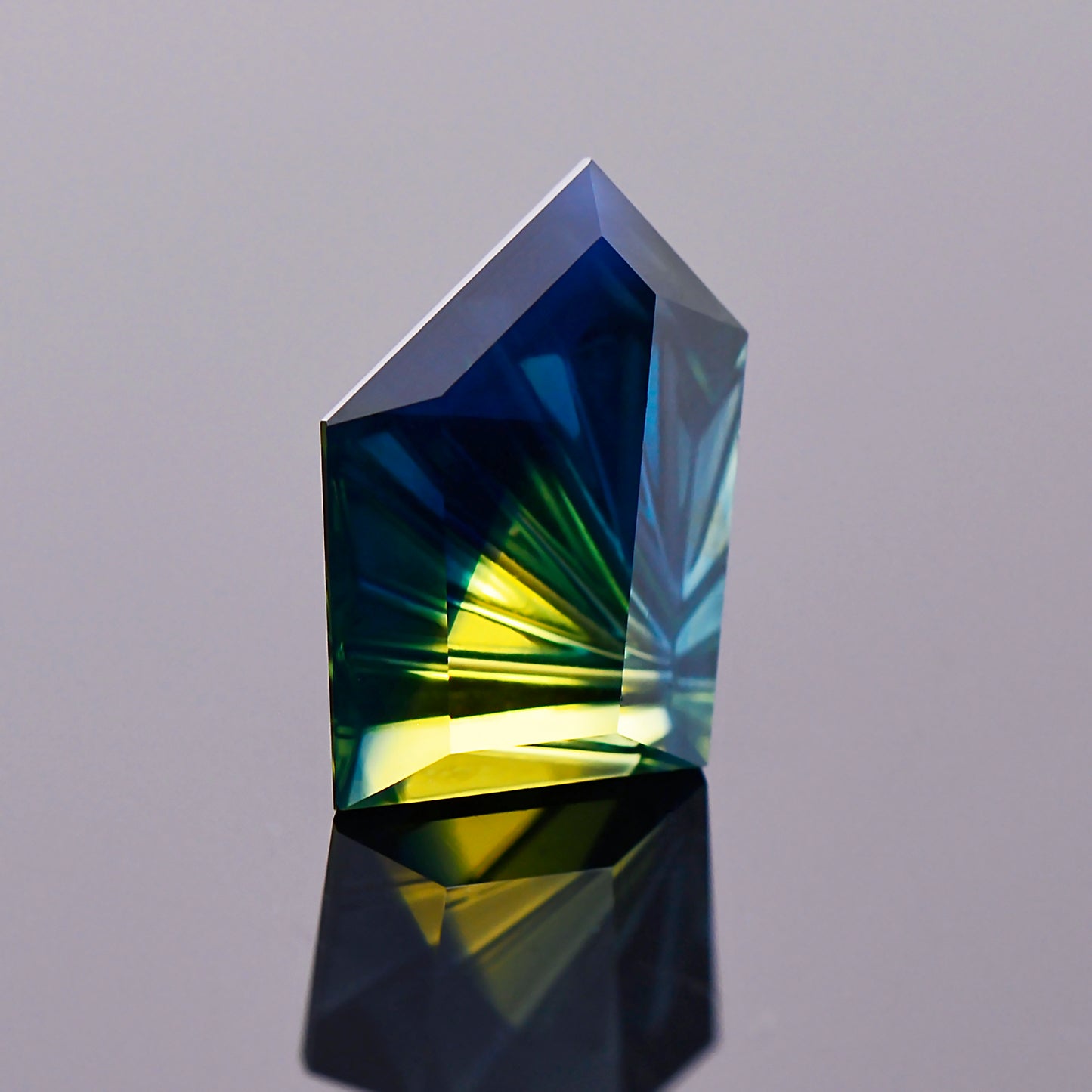 Parti Sapphire, 2.55 cts., 9.6x6.8 mm., Freeform Fantasy, Bicolor, Blue, Yellow, Australia, Natural