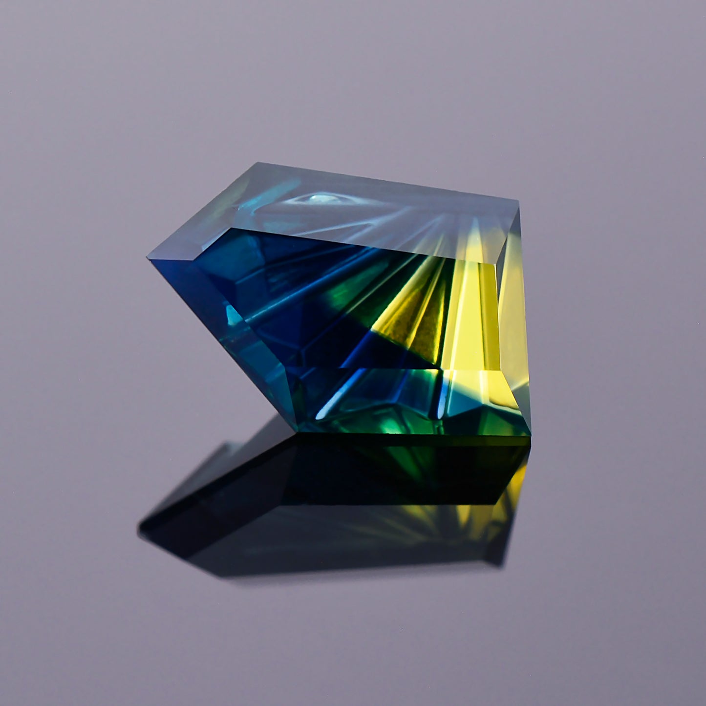 Parti Sapphire, 2.55 cts., 9.6x6.8 mm., Freeform Fantasy, Bicolor, Blue, Yellow, Australia, Natural