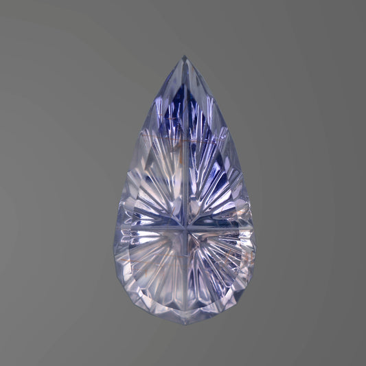 Dragon Sapphire, 2.51 cts., 15.1x7.9x2.2 mm., Fantasy Pear, Bicolor, Blue, Silver, Fluorescent, Tanzania, Natural
