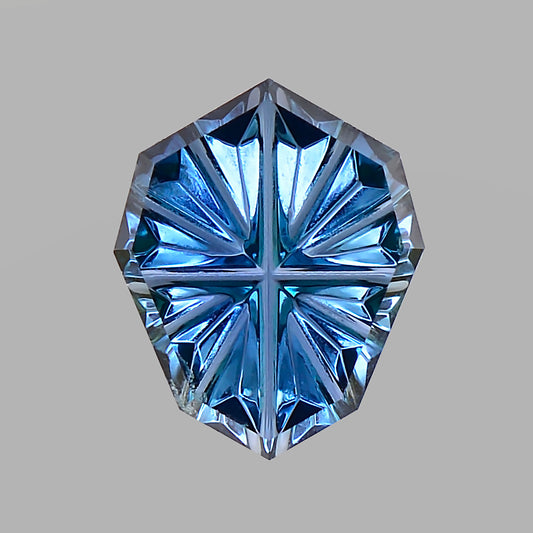 Sapphire, 0.42 cts., 6.0 x 4.9 mm, Fantasy Kite, Blue, Tanzania, Natural