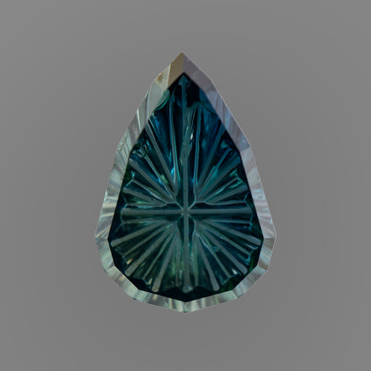 Sapphire, 1.21 cts., 8.3 x 5.8 mm, Fantasy Pear, Blue, Green, Tanzania, Natural