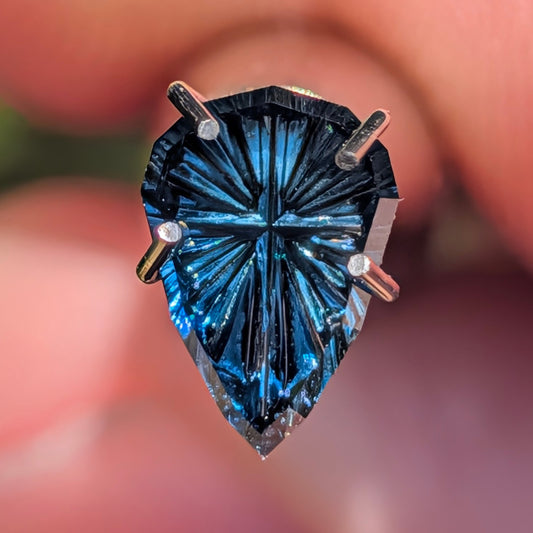 Sapphire, 1.21 cts., 8.3 x 5.8 mm, Fantasy Pear, Blue, Green, Tanzania, Natural