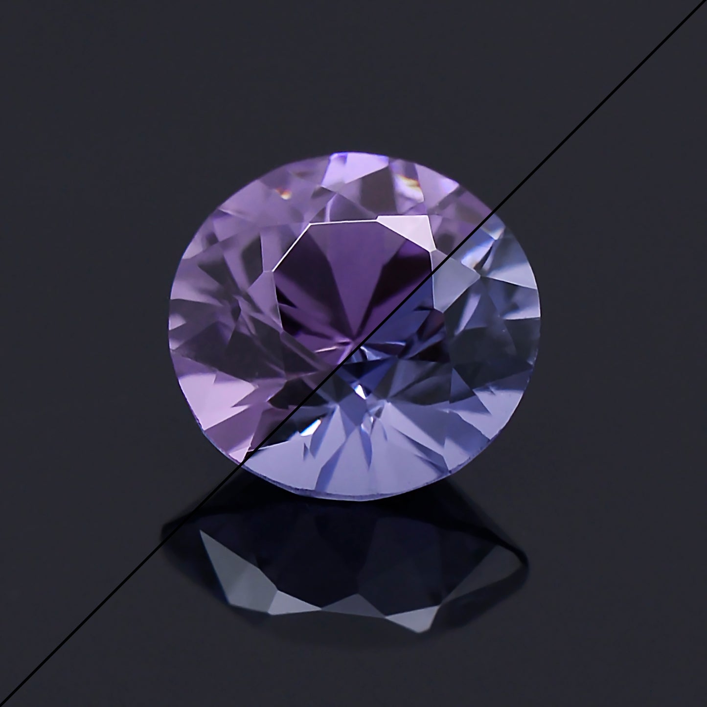 Sapphire, 0.75cts., mm., Round Brilliant, Color Change, Blue, Purple, Tanzania, Natural