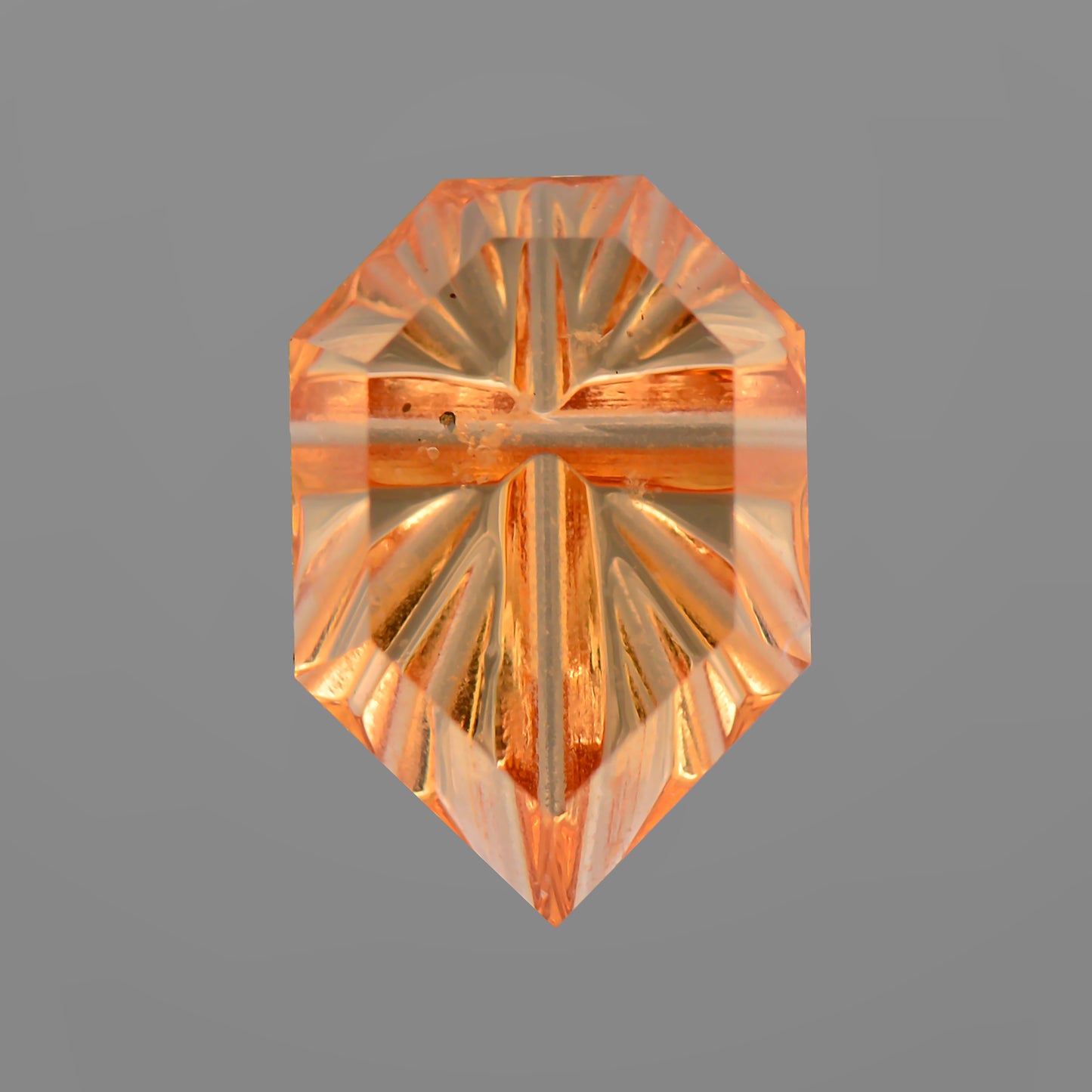 Spessartine Garnet, 0.42 cts., 5.9 x 4.0 mm, Fantasy Shield, Orange, Nigeria, Natural