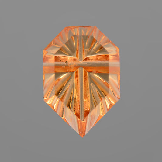Spessartine Garnet, 0.42 cts., 5.9 x 4.0 mm, Fantasy Shield, Orange, Nigeria, Natural