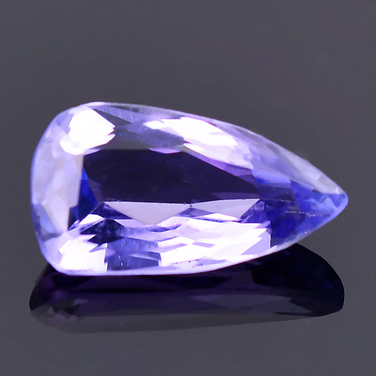 Tanzanite, 0.95 cts., 8.6x4.6 mm., Pear, Purple, Blue, Tanzania, Heated