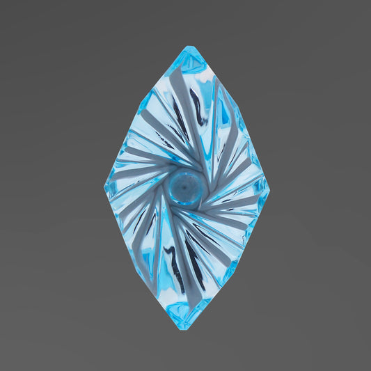 Topaz, 16.36 cts., 25.4x14.8 mm., Fantasy Kite, Blue, Brazil, Treated