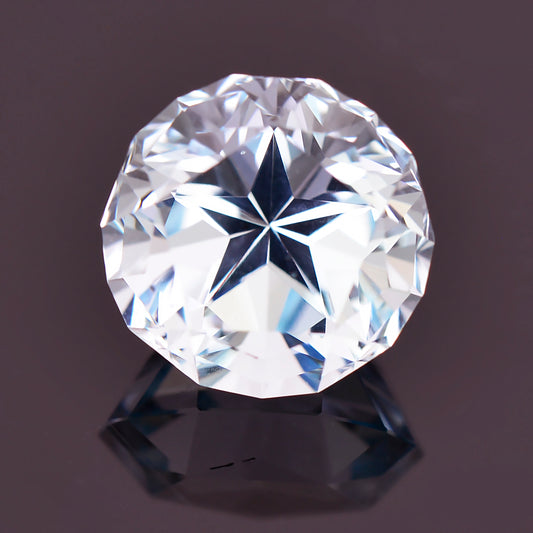 Topaz, 5.52 cts., 9.9 mm., Texas Star Round, Blue, Brazil, Natural