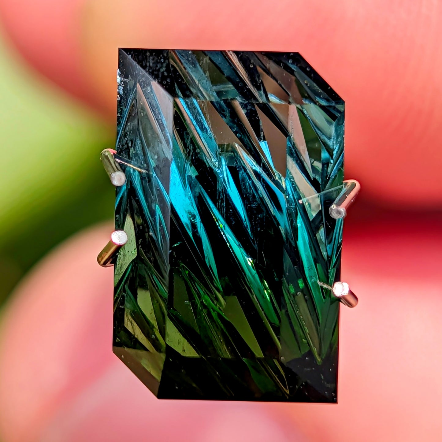 Tourmaline, 5.89 cts., 12.3 x 8.0 mm, Fantasy Freeform, Blue, Green, Purple, Multicolor, Brazil, Natural
