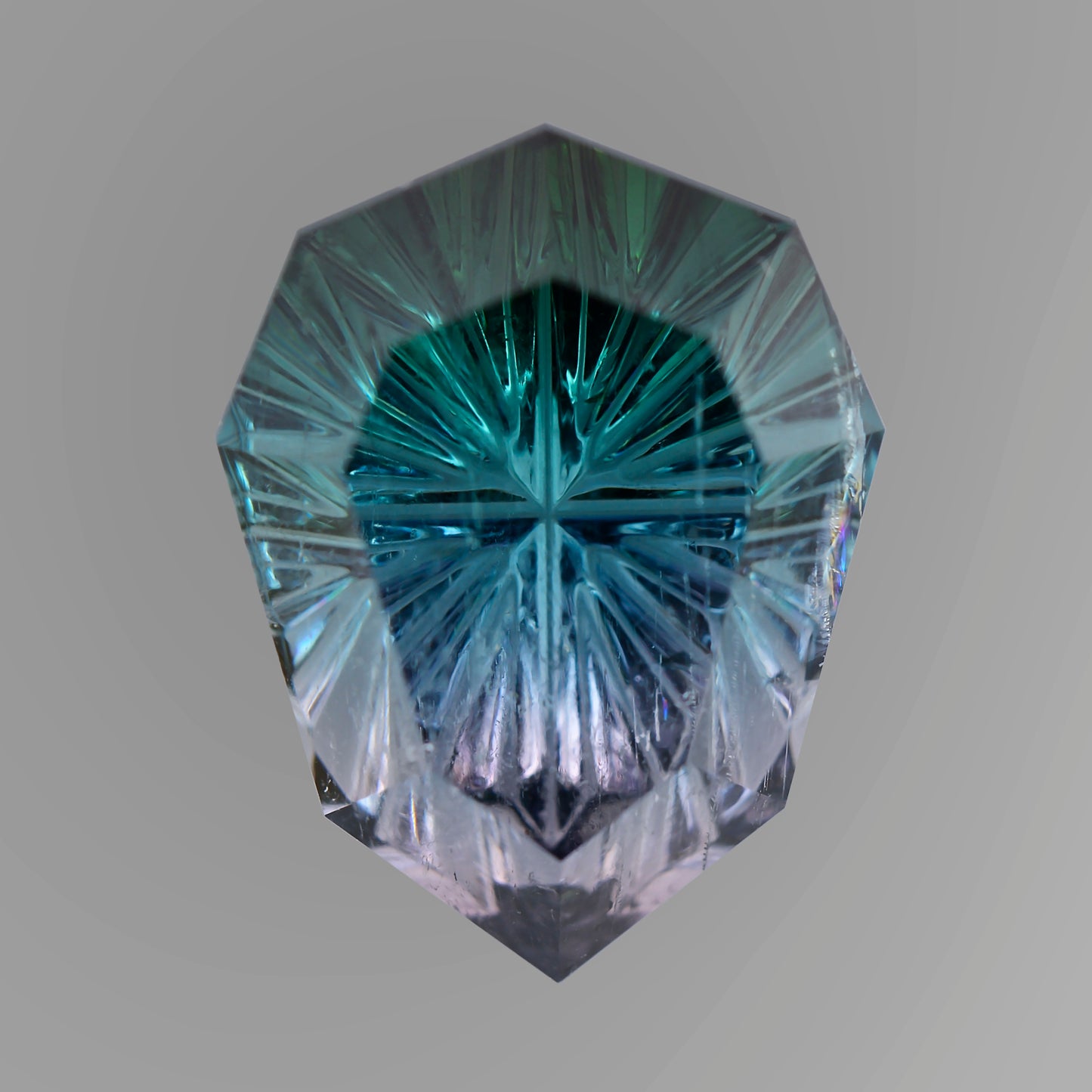 Tourmaline, 8.10 cts., 14.6 x 11.1 mm, Fantasy Pear, Multicolor, Purple, Blue, Teal, Brazil, Natural