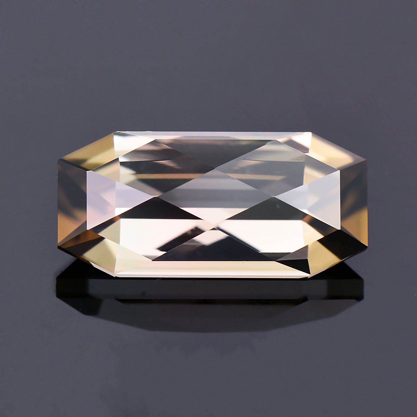 Tourmaline, 4.12 cts., 14.1x6.6 mm., Rose Cut Bar, Tea Color, Brazil, Natural