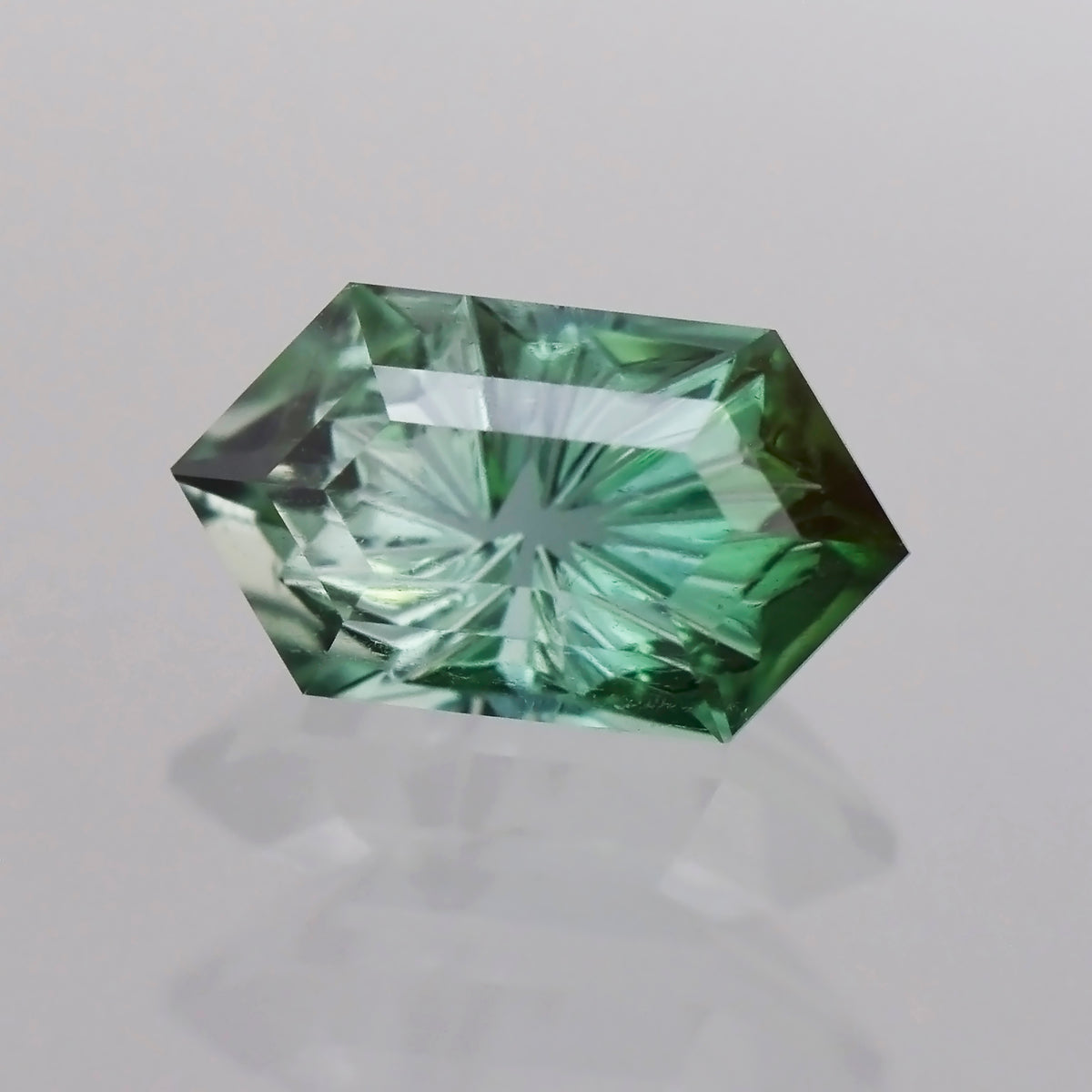 Tourmaline, 4.04 cts., 13.6x7.5 mm, Fantasy Rupee, Teal, Brazil, Natural