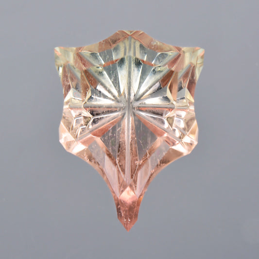 Tourmaline, 4.46 cts., 13.0 x 9.6 mm, Fantasy Baroque Bat, Yellow, Pink, Bicolor, Brazil, Natural