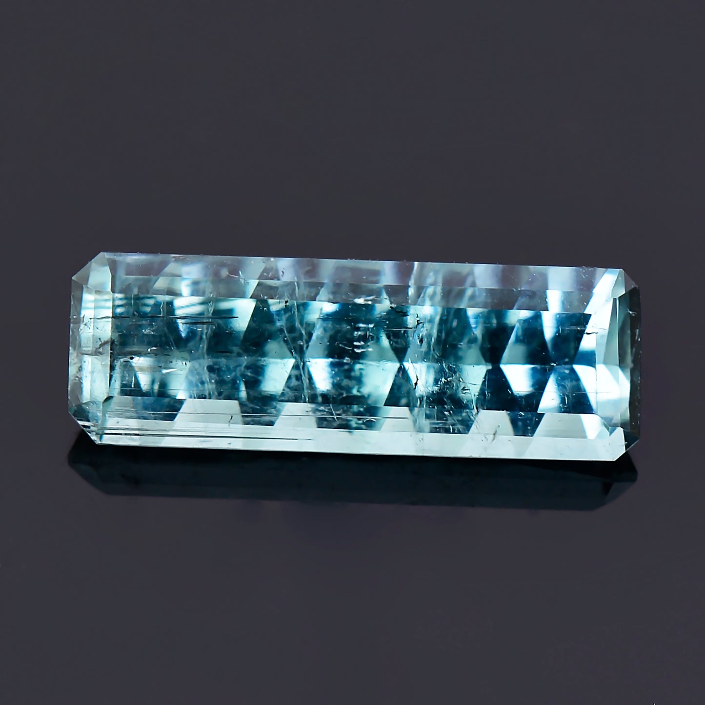 Tourmaline, 1.10 cts., 11.4x3.9 mm., Concave Bar, Blue, Brazil, Natural