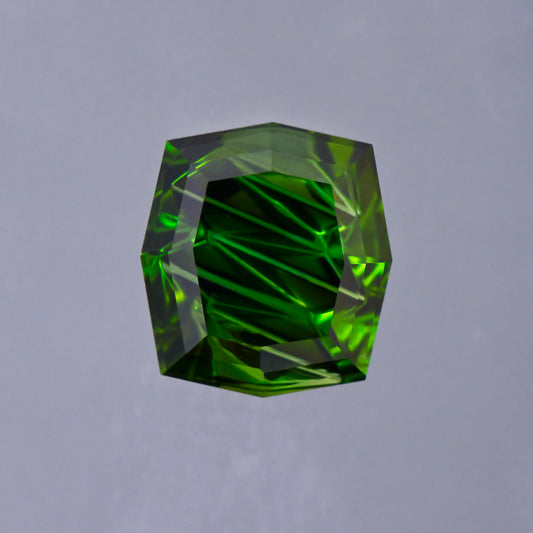 Tourmaline, 1.60 cts., 8.0x7.3 mm., Cushion Fantasy, Green, Brazil