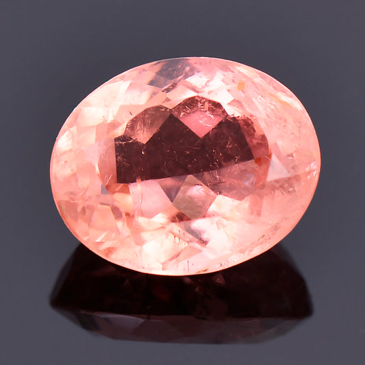 Tourmaline, 3.39 cts., 10.4x8.4 mm., Oval, Peach, Orange, Brazil, Natural