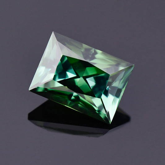 Tourmaline, 2.34 cts., 8.6x6.2 mm., Rectangle Shape, Bicolor, Green, Blue, Brazil, Natural