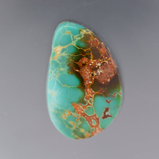 Turquoise, 6.04 cts., 16.4 10.7 mm, Freeform Cabochon, Blue, Nevada, Stabilized