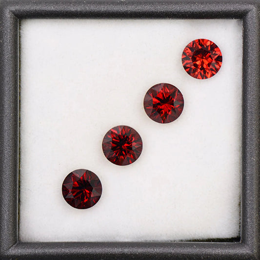 Beautiful Crimson Red Rhodolite Garnet Gemstone Set from Tanzania 3.71 tcw.