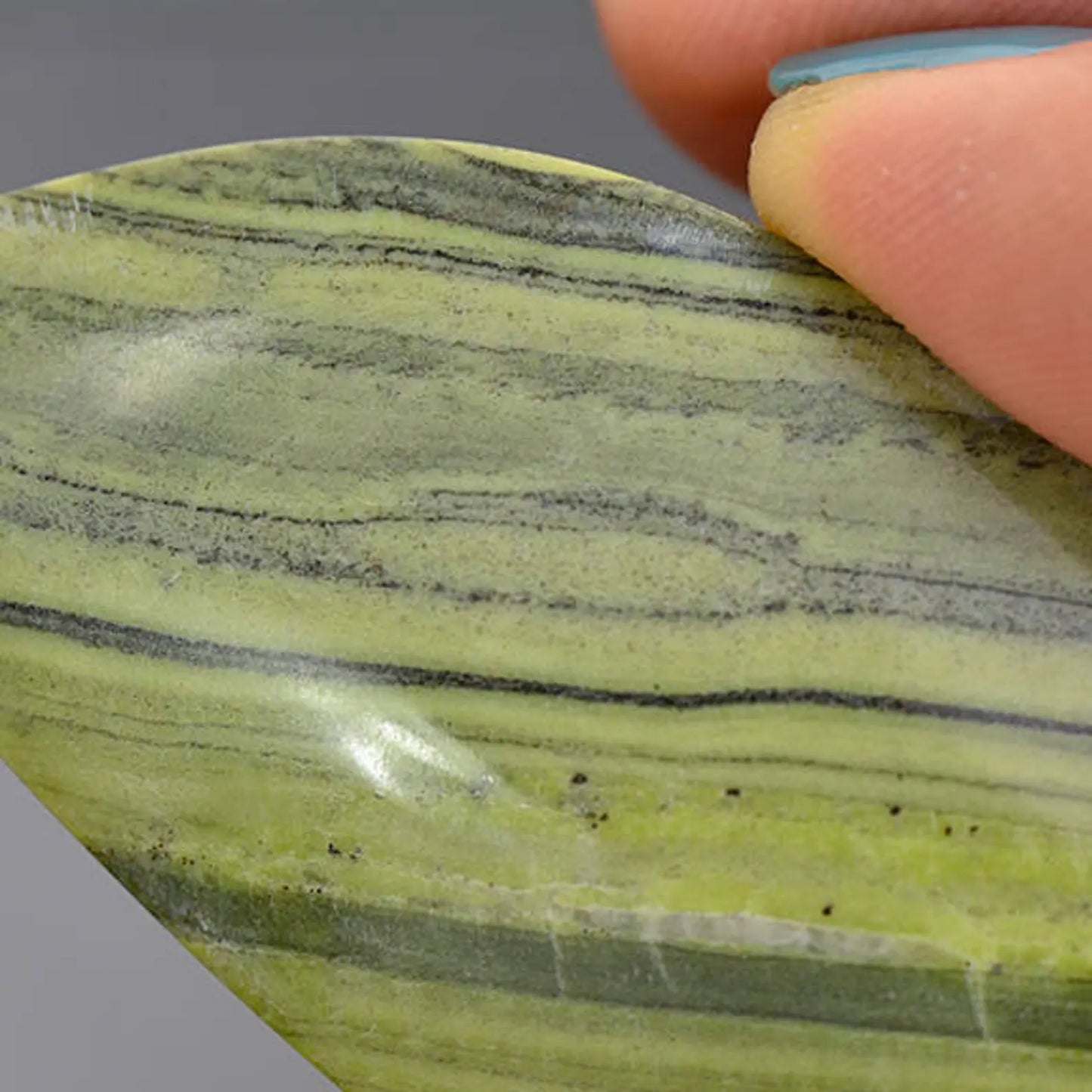 Nice Green Banded Ricolite Cabochon from New Mexico 85.61 cts.