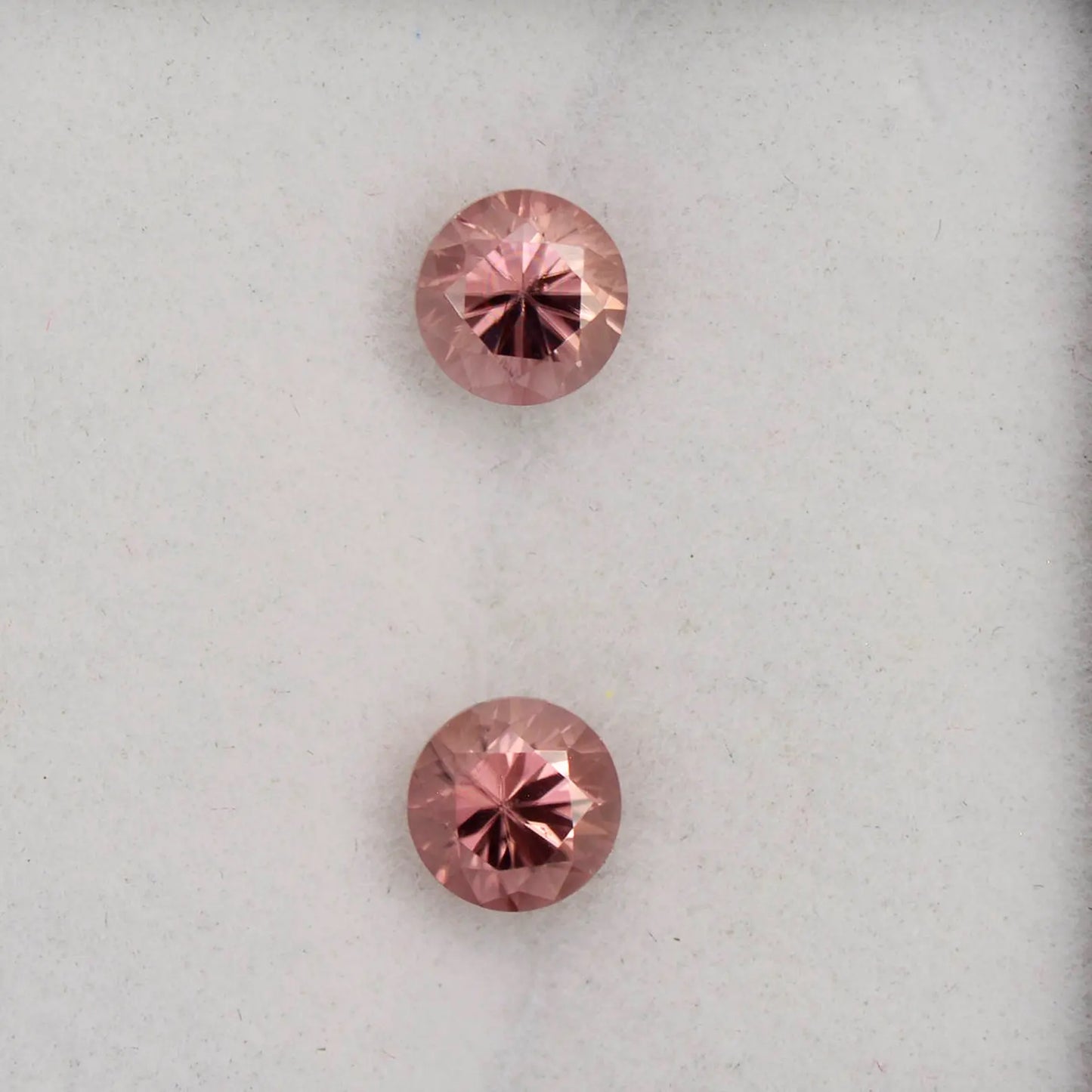 Brilliant Pink Champagne Zircon Gemstone Match Pair from Tanzania 1.53 tcw.