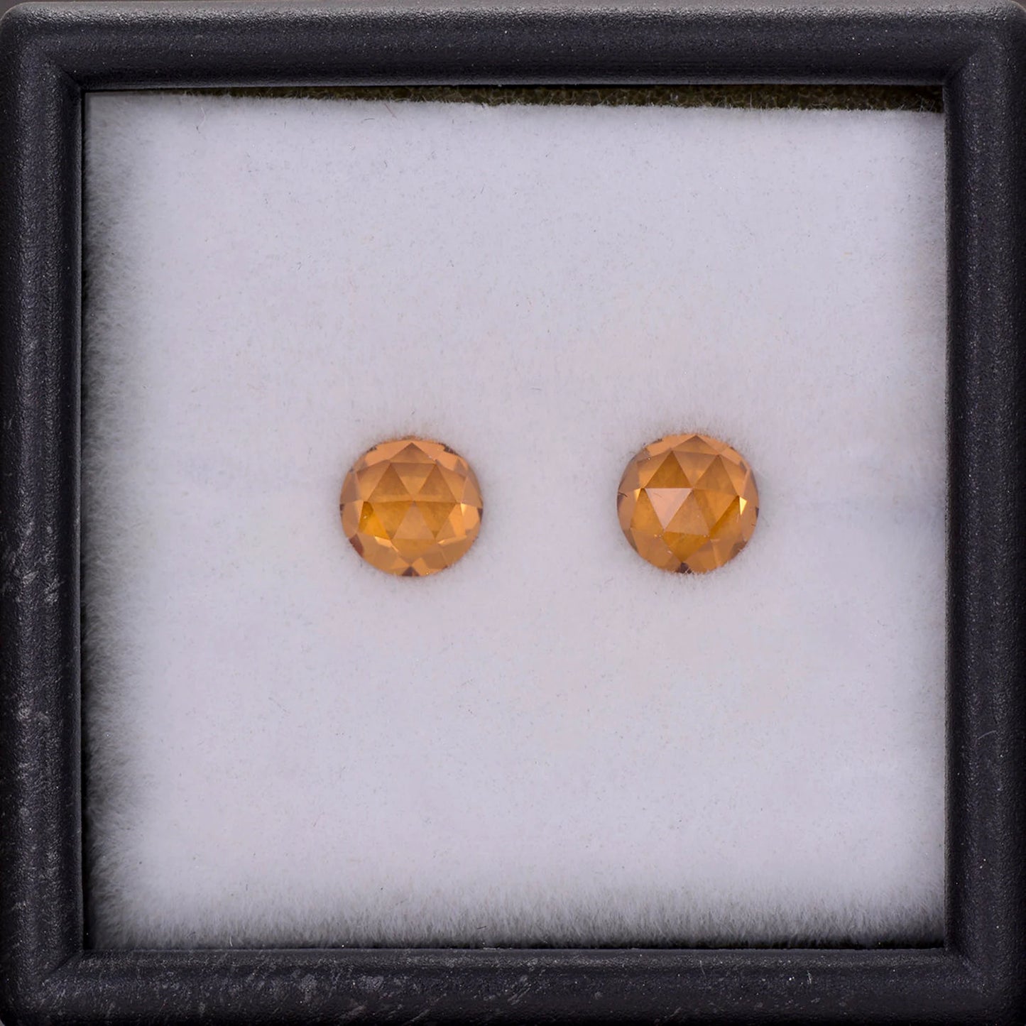 Gorgeous Bright Orange Zircon Gemstone Match Pair, 1.76 tcw., 5.0 mm., Dutch Rose Cut