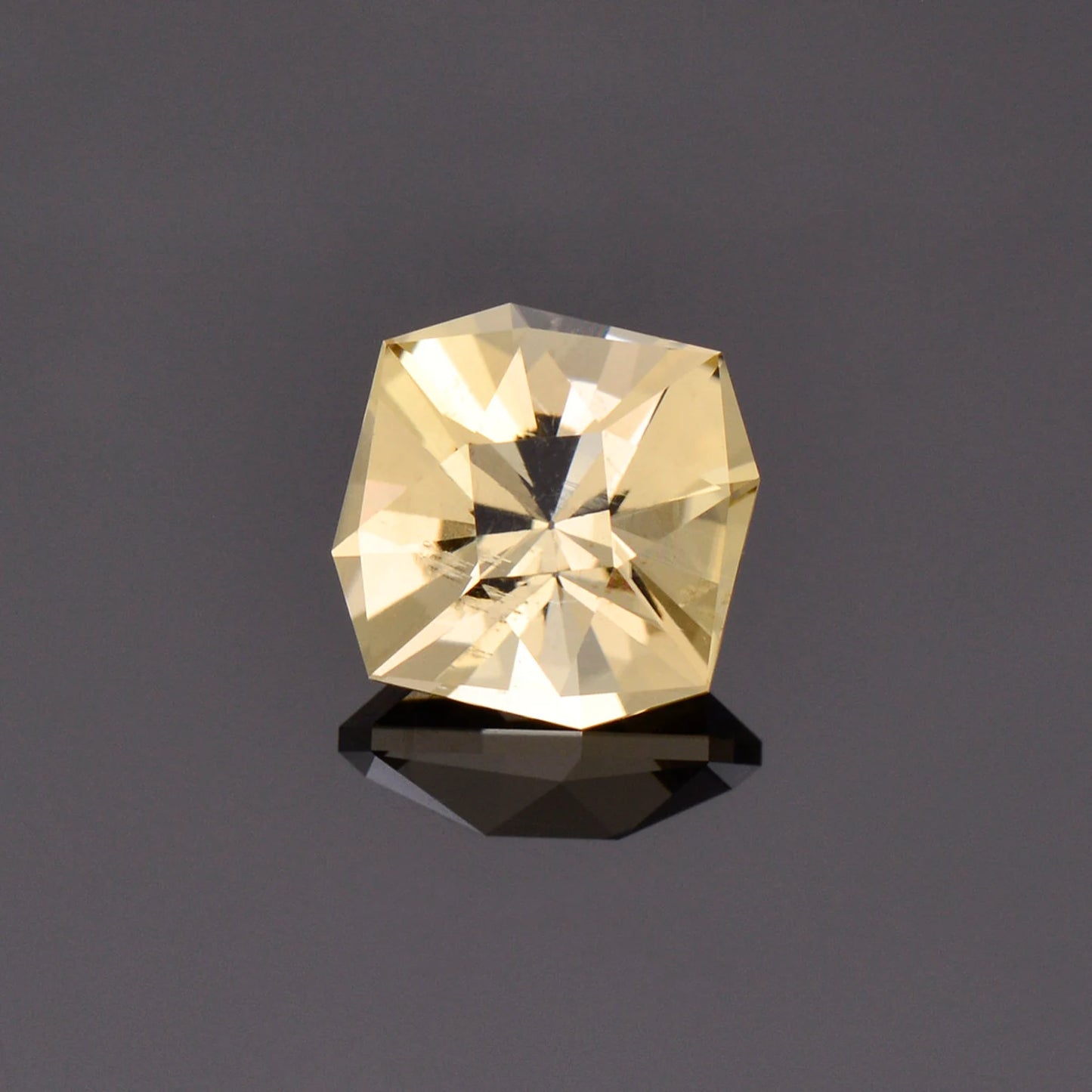 Beautiful Precision Cut Yellow Scapolite Gemstone, 2.87 cts., 9.3 mm., Custom Square Cushion Cut