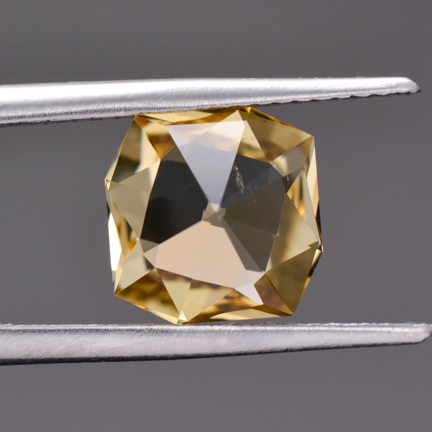 Beautiful Precision Cut Yellow Scapolite Gemstone, 2.87 cts., 9.3 mm., Custom Square Cushion Cut