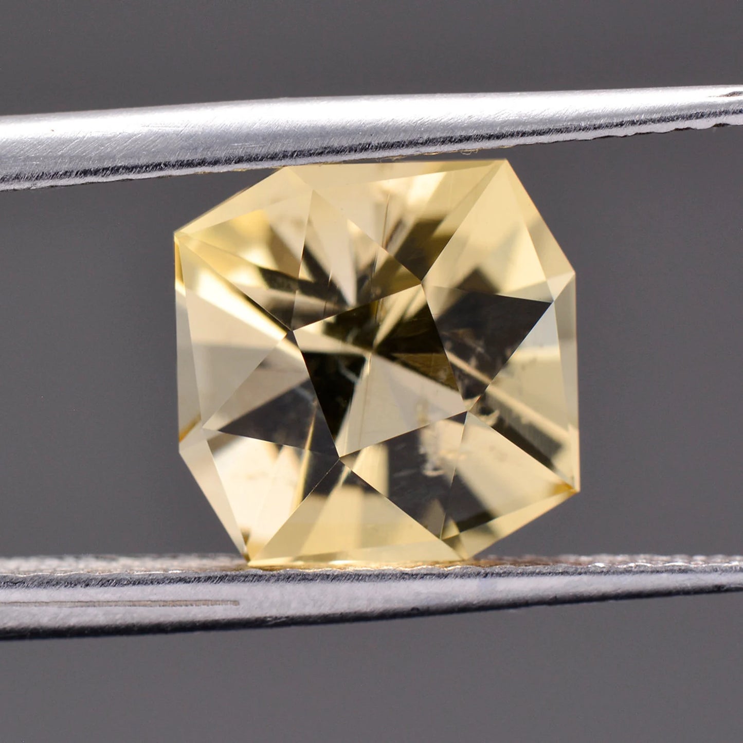 Beautiful Precision Cut Yellow Scapolite Gemstone, 2.87 cts., 9.3 mm., Custom Square Cushion Cut