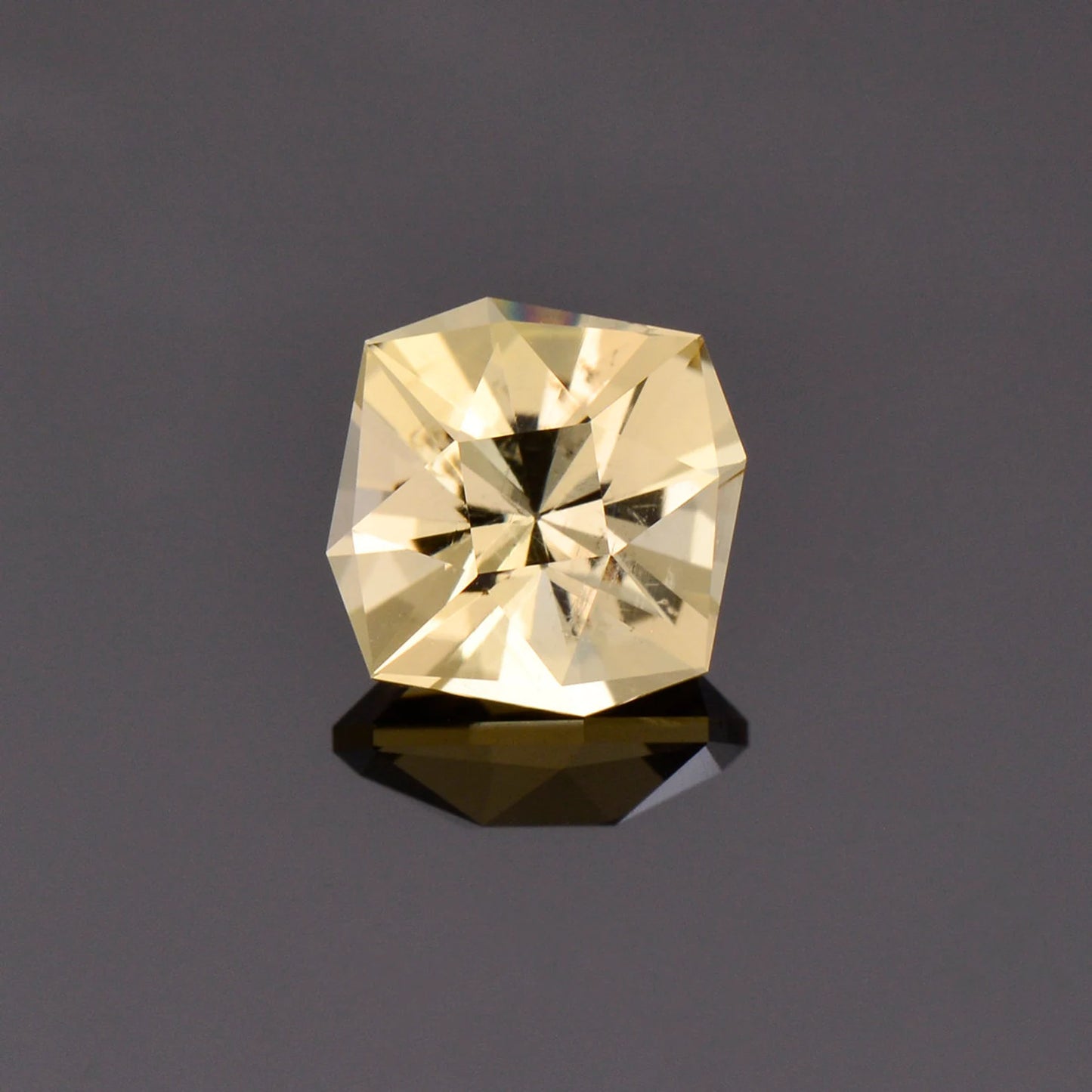 Beautiful Precision Cut Yellow Scapolite Gemstone, 2.87 cts., 9.3 mm., Custom Square Cushion Cut