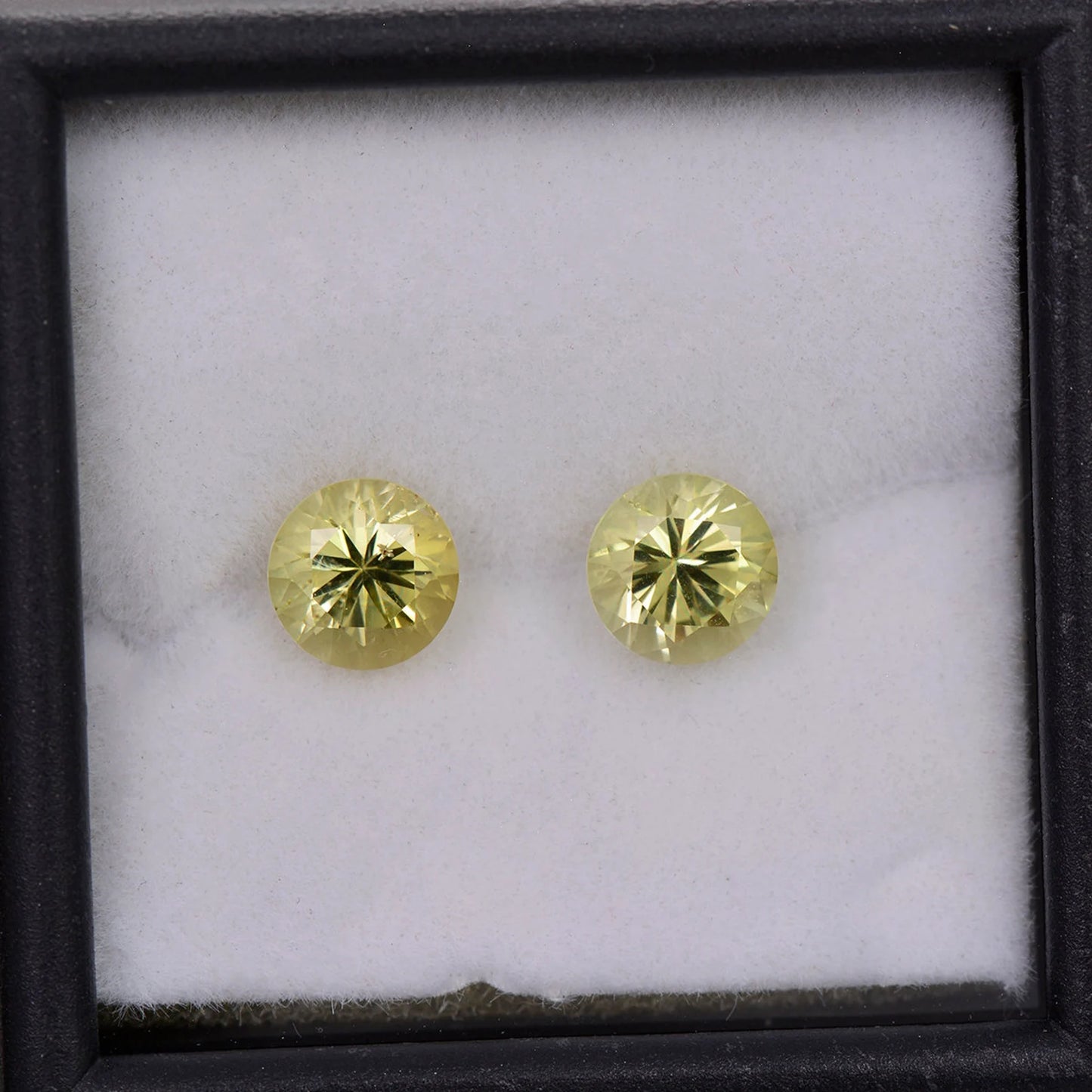 Stunning Yellow Green Chrysoberyl Gemstone Match Pair, 2.31 tcw., 6.2 mm., Round Brilliant Cut