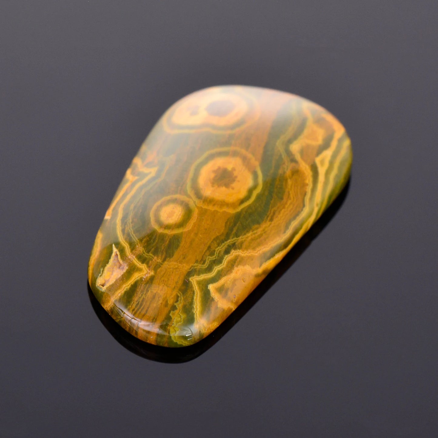 Fantastic Green Ocean Jasper from Madagascar, 15.63 cts., 27x16 mm., Freeform Cabochon