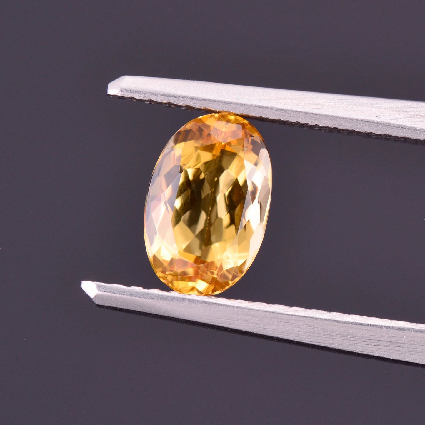 Beautiful Bright Yellow Orange Imperial Topaz Gemstone, 1.35 cts., 8.3x5.5 mm., Oval Shape