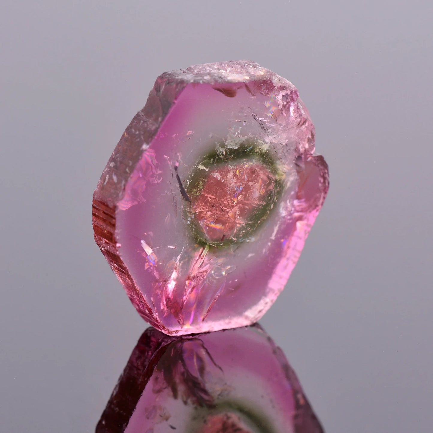 Beautiful Natural Tourmaline Slice from Brazil, 16.02 cts., 20x18 mm., Polished Crystal Slice