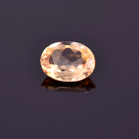 Lovely Bright Yellow Orange Imperial Topaz Gemstone, 1.62 cts., 8.6x6.4 mm., Oval Shape