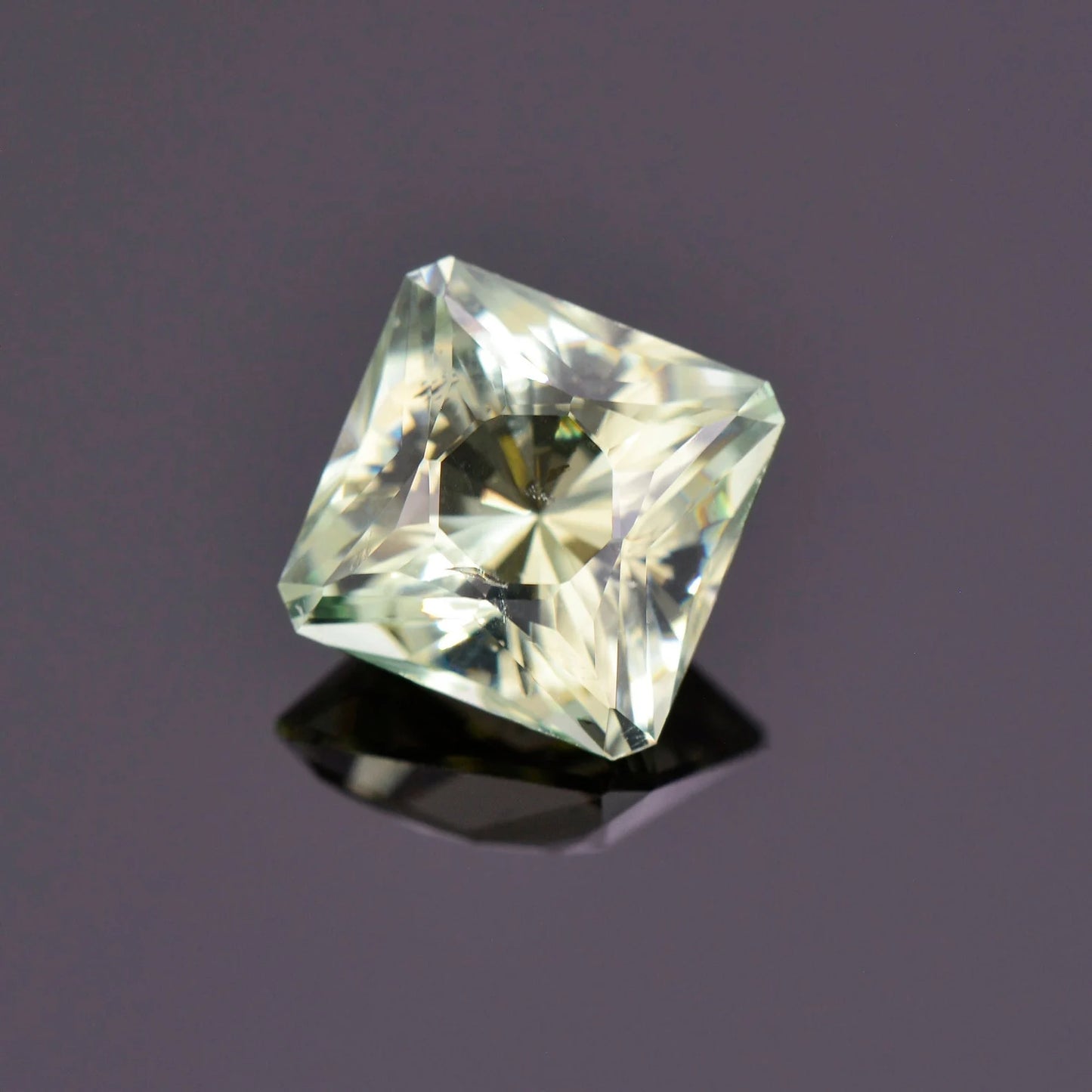 Lovely Sage Green Apatite Gemstone from Madagascar, 3.94 cts., 8.8 mm., Brilliant Square Cut