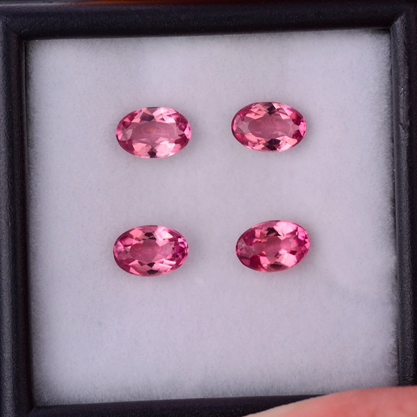 Stunning Hot Pink Tourmaline Gemstone Set from Brazil, 1.97 tcw., 6x4 mm., Oval Shape