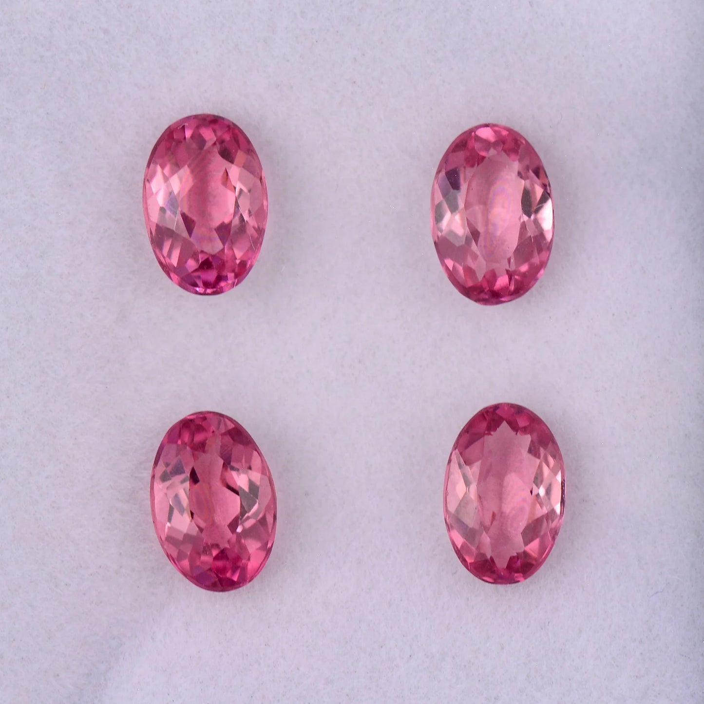 Stunning Hot Pink Tourmaline Gemstone Set from Brazil, 1.97 tcw., 6x4 mm., Oval Shape