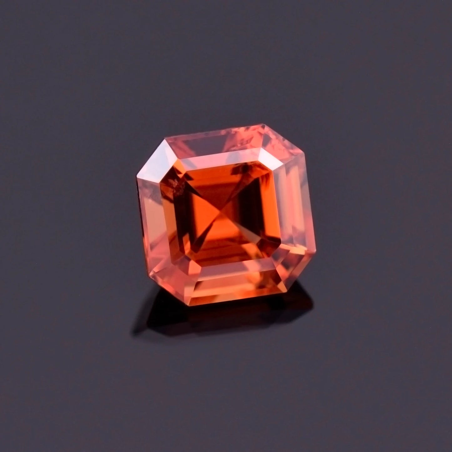 Fine Orange Zircon Gemstone from Tanzania, 2.05 cts., 6.5 mm., Asscher Cut