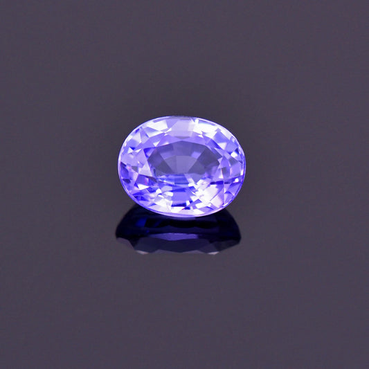 Stunning Purple Blue Tanzanite Gemstone from Tanzania, 1.08 cts., 6.7x5.4 mm., Oval Shape