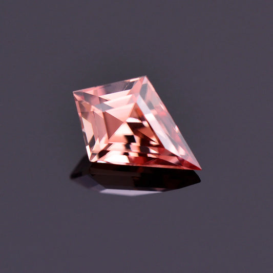 Beautiful Peachy Pink Zircon Gemstone from Tanzania, 1.32 cts., 9x6 mm., Kite Shape