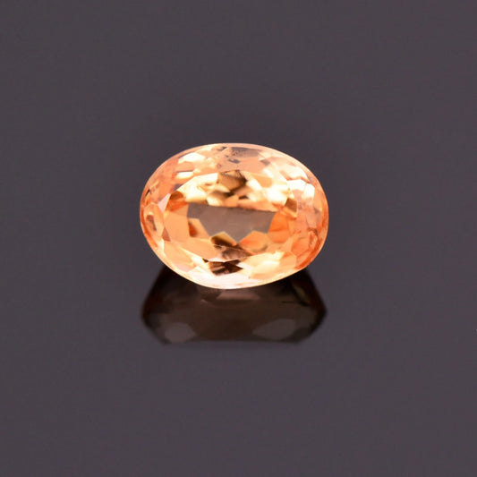 Stunning Bright Orange Imperial Topaz Gemstone, 1.12 cts., 6.4x4.9 mm., Oval Shape