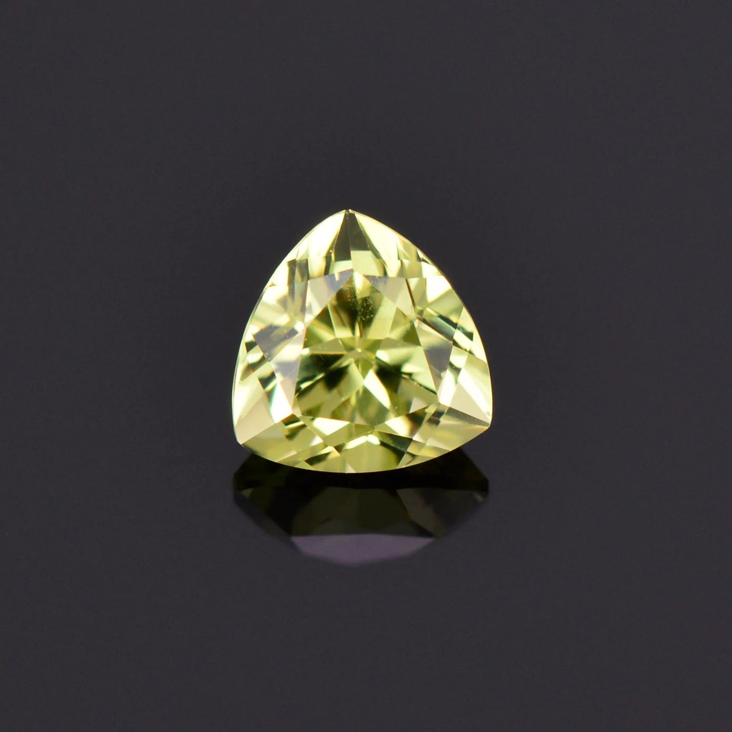 Lovely Yellow Chrysoberyl Gemstone from Sri Lanka, 0.94 cts., 5.8 mm., Trillion Shape