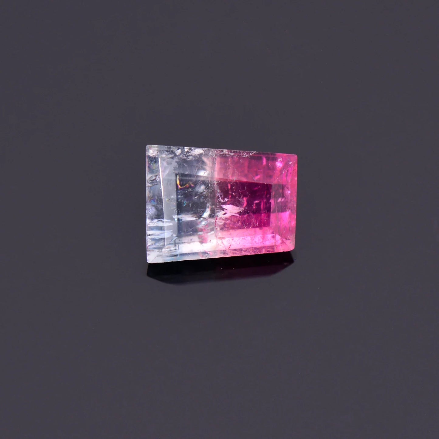 Beautiful Bicolor Tourmaline Gemstone from Brazil, 0.45 cts., 5x4 mm., Tapered Baguette Shape