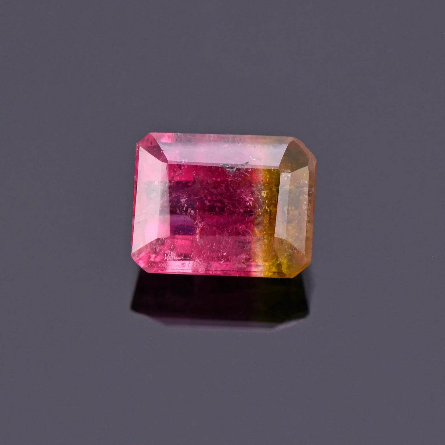 Lovely Watermelon Tourmaline Gemstone from Brazil, 0.87 cts., 6x4 mm., Emerald Shape