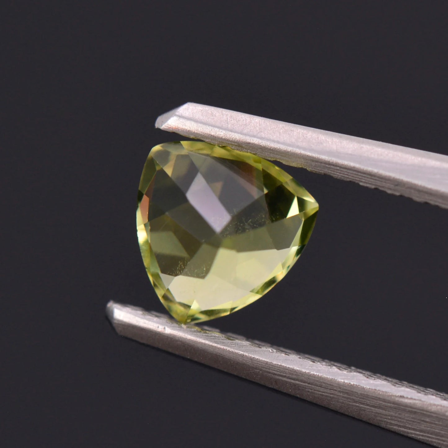 Lovely Yellow Chrysoberyl Gemstone from Sri Lanka, 0.94 cts., 5.8 mm., Trillion Shape