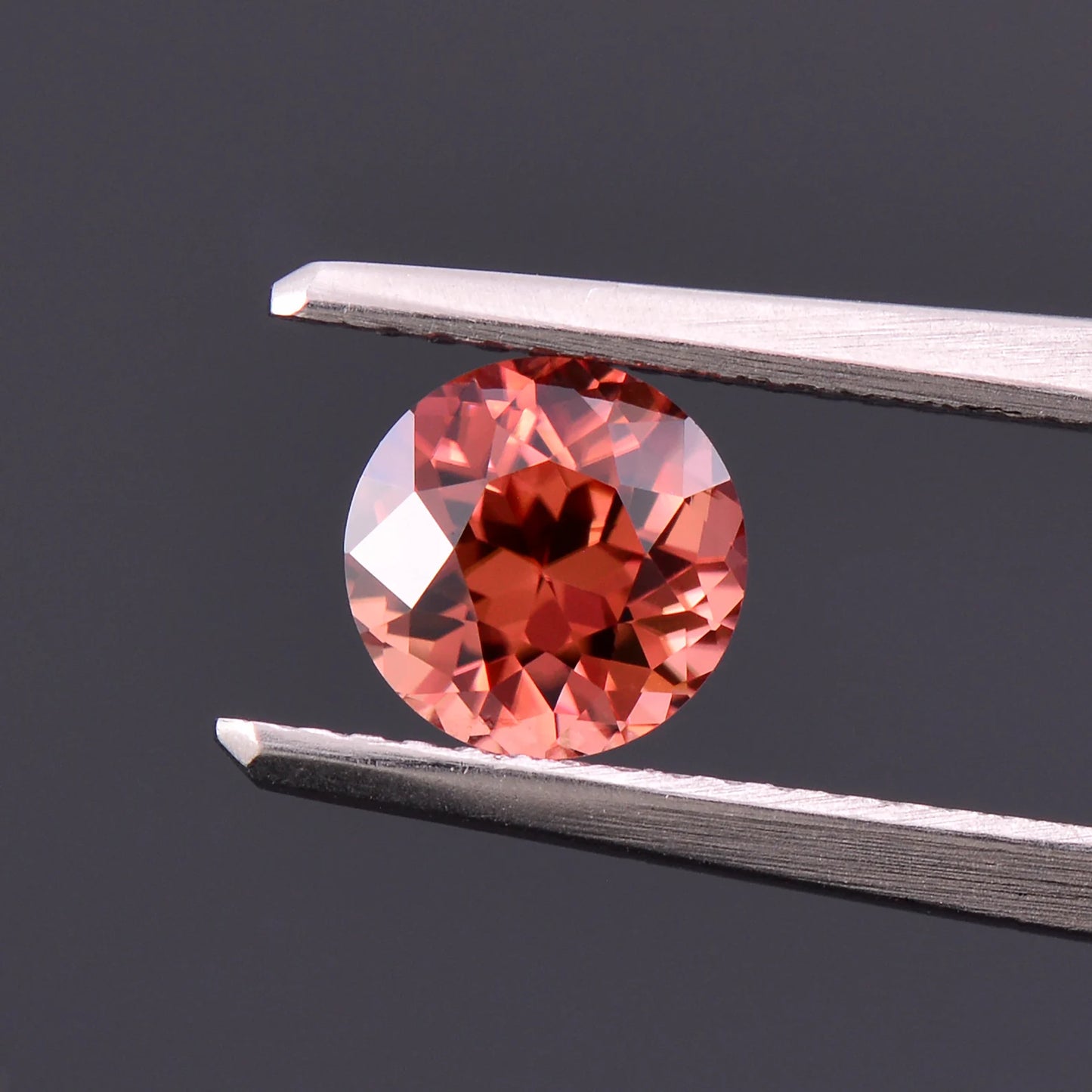 Excellent Peachy Pink Zircon Gemstone from Tanzania, 1.63 cts., 6.5 mm., Round Shape