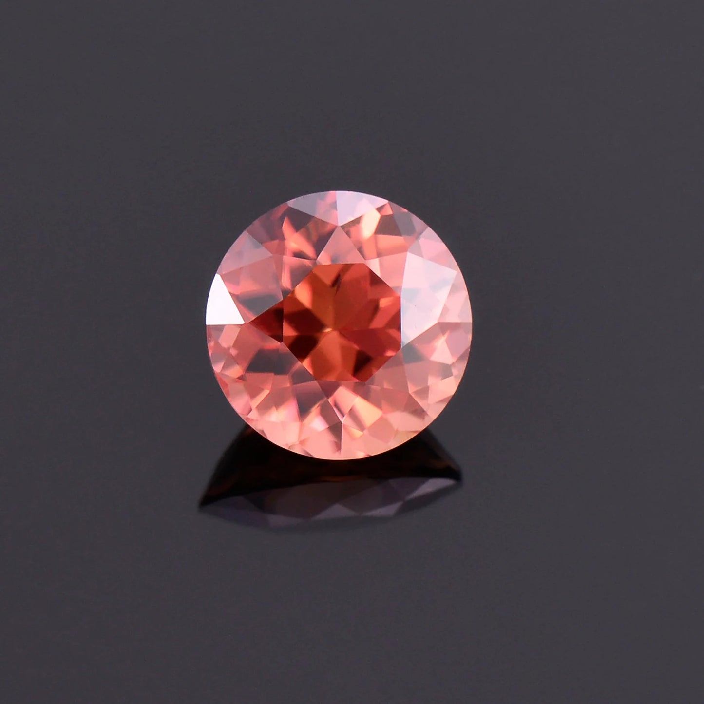 Excellent Peachy Pink Zircon Gemstone from Tanzania, 1.63 cts., 6.5 mm., Round Shape