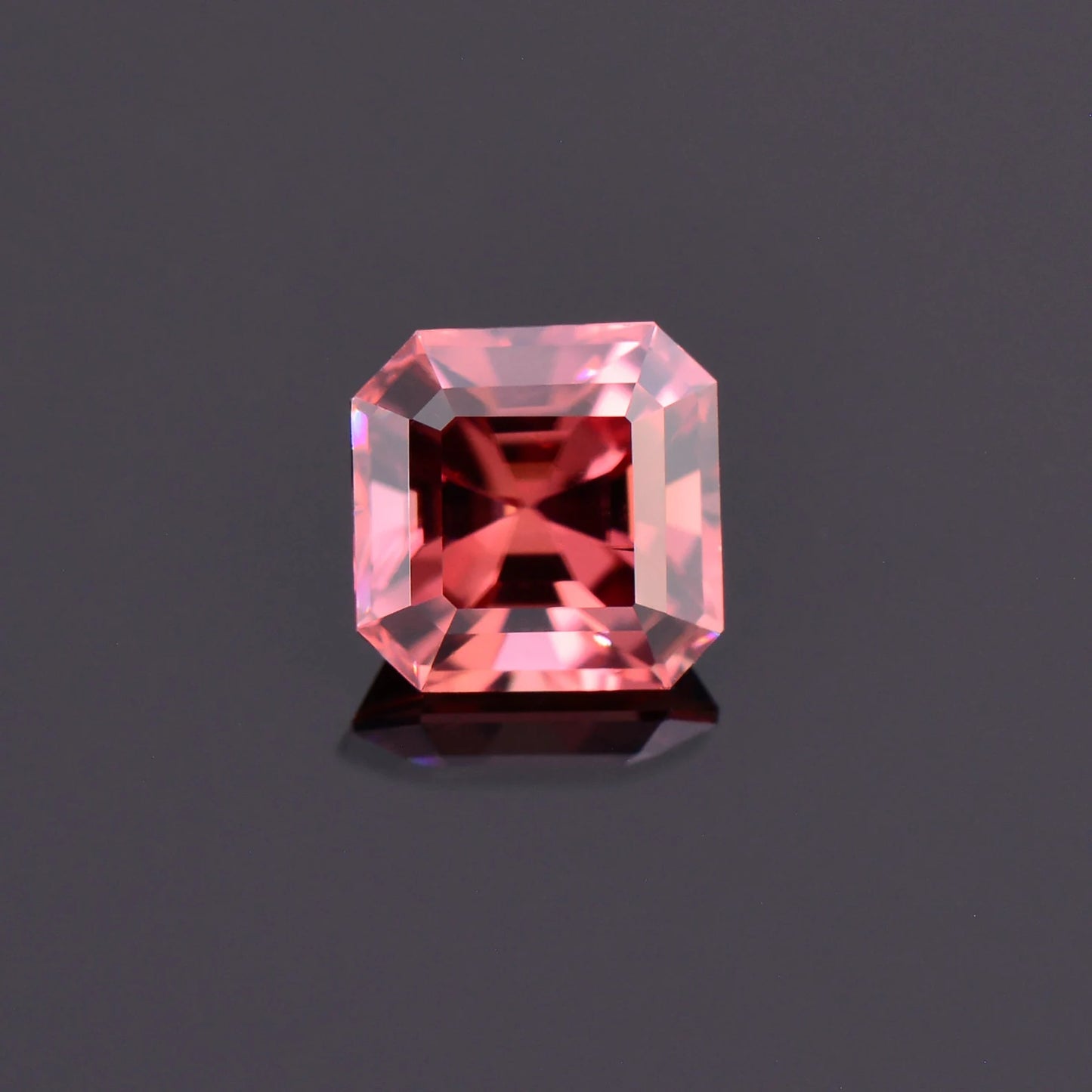 Lovely Rose Pink Zircon Gemstone from Tanzania, 1.93 cts., 6.4 mm., Asscher Cut