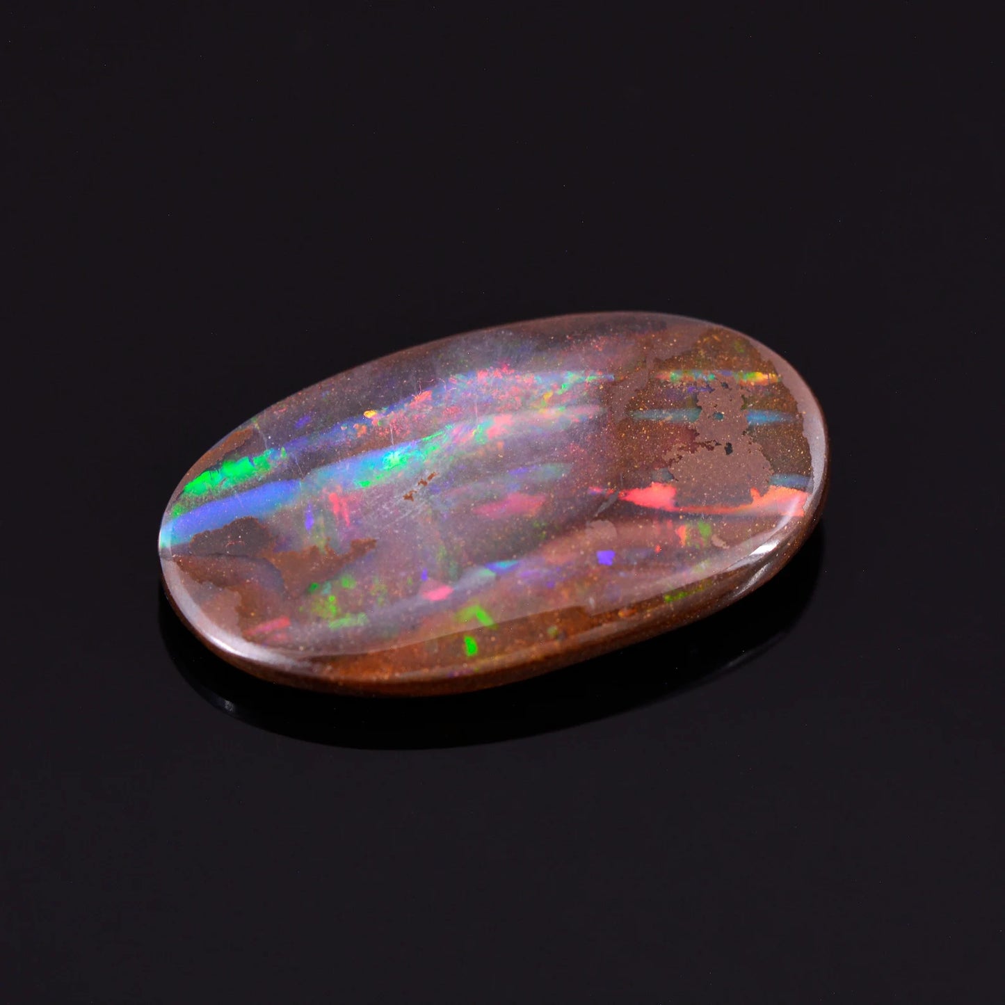 Beautiful Rainbow Boulder Opal from Australia, 6.15 cts., 18x10 mm., Oval Shape Cabochon